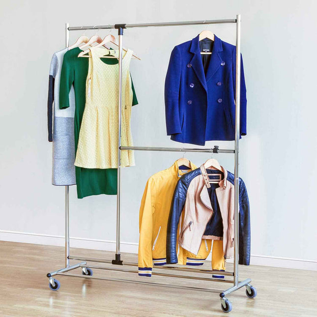 Tatkraft Marvel - Heavy Duty Adjustable Clothing Rack on Wheels