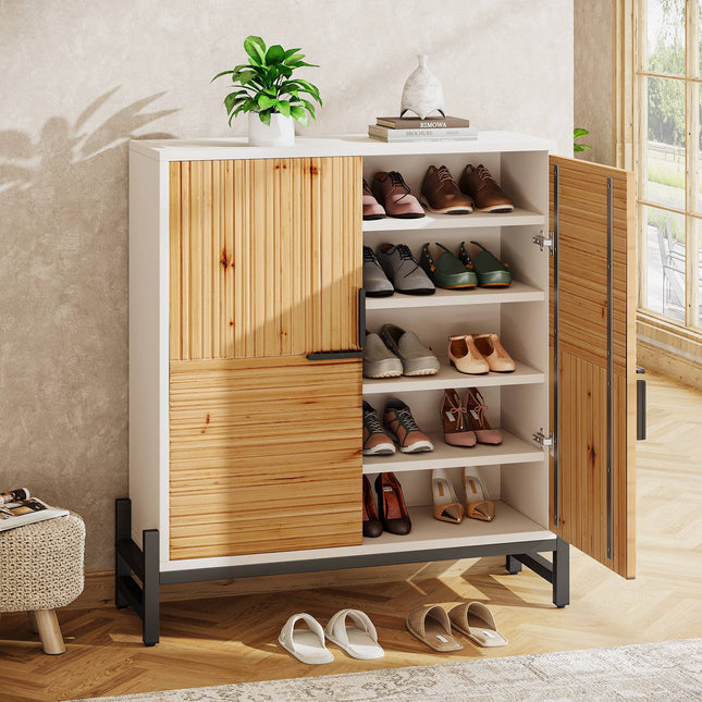 Tribesigns Shoe Cabinet, 5 Tier Shoe Organizer with Doors & Adjustable Shelves Tribesigns