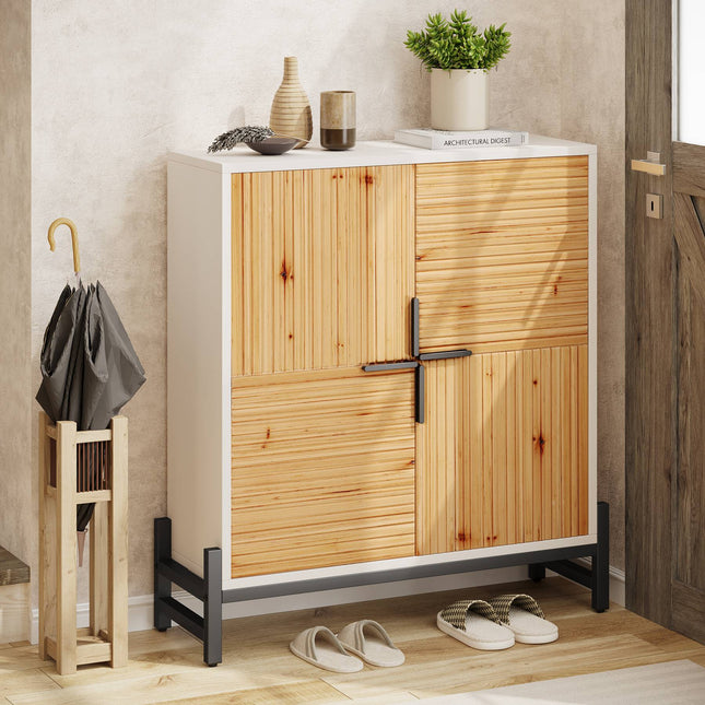 Shoe Cabinet, 5 Tier Shoe Organizer with Doors