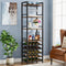 Wine Rack, 9 Tier 20 Bottle, Tall Wine Rack, Wine Bar Cabinet with Glass Holder, Rustic Brown, Tribesigns 