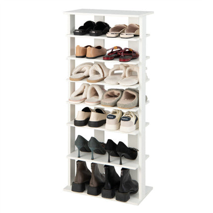 7 Tiers Vertical Shoe Rack for Front Door, White, Costway, 4