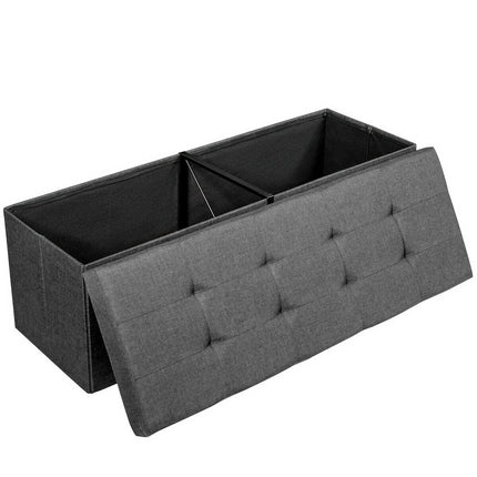 Fabric Folding Storage with Divider Bed End Bench, Dark Gray, Costway