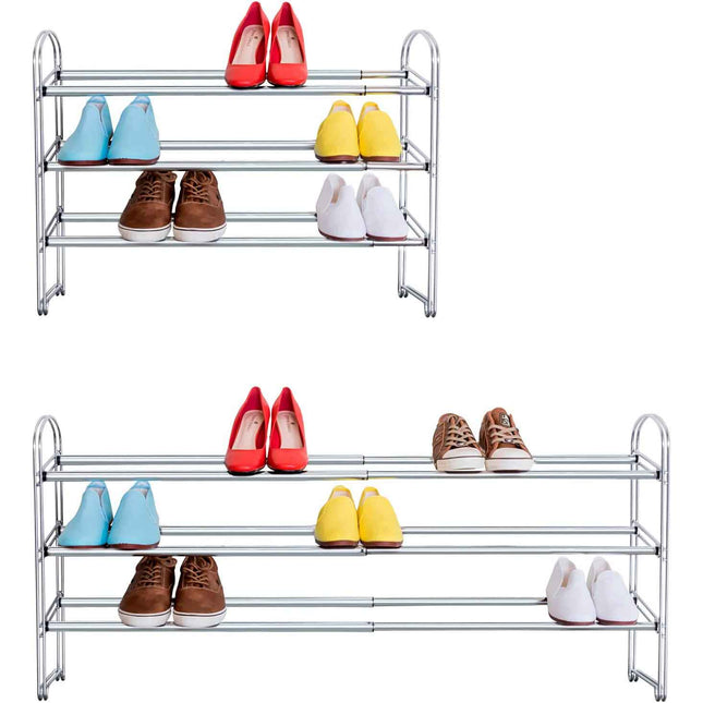 Shoe rack, 3 tier shoe rack, expandable shoe rack, metal shoe rack, shoe rack for closet, Tatkraft Maestro shoe rack,
