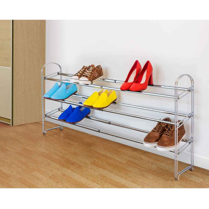 Shoe rack, 3 tier shoe rack, expandable shoe rack, metal shoe rack, shoe rack for closet, Tatkraft Maestro shoe rack, 1