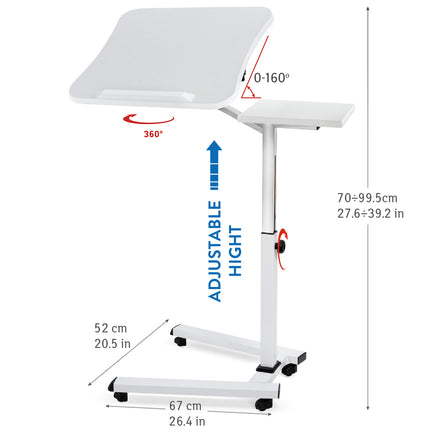 Portable Laptop Desk, on Wheels, Laptop Table for Sofa, Adjustable Laptop Desk, Laptop Table for Recliner, Tatkraft Like, 12