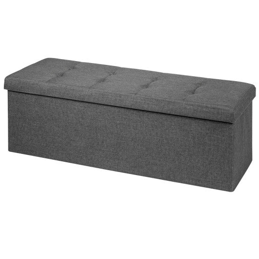 Fabric Folding Storage with Divider Bed End Bench, Dark Gray, Costway, 1