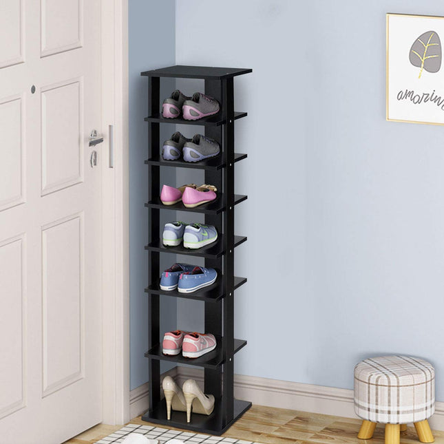 Shoe Rack, 7-Tier Shoe Rack Practical Free Standing Shelves Storage Shelves, Black, Costway, 1
