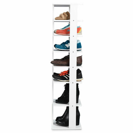 Shoe Rack, Wooden Shoes Storage Stand 7 Tiers Shoe Rack Organizer Multi, shoe Rack Shoebox, White, Costway, 2