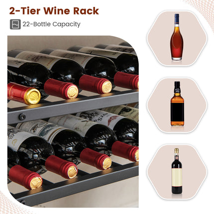 5-Tier Wine Rack Table with Glasses Holder, Costway, 9
