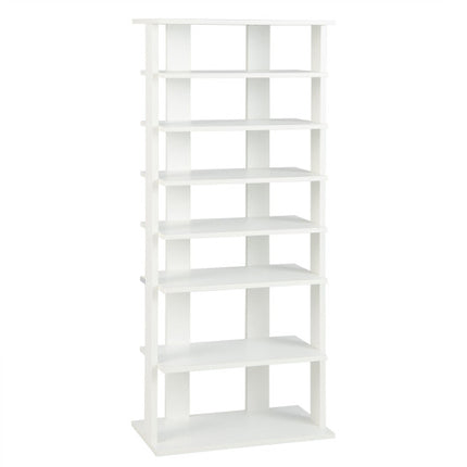 7 Tiers Vertical Shoe Rack for Front Door, White, Costway, 3