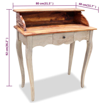 Writing Desk Solid Reclaimed Wood 31.5x15.7x36.2 In, vidaXL, 5
