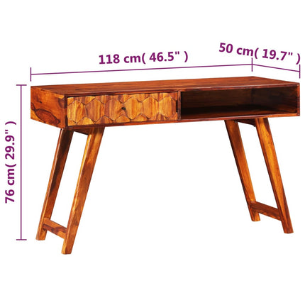 Writing Table Solid Sheesham Wood 46.5x19.7x29.9 In, vidaXL, 7
