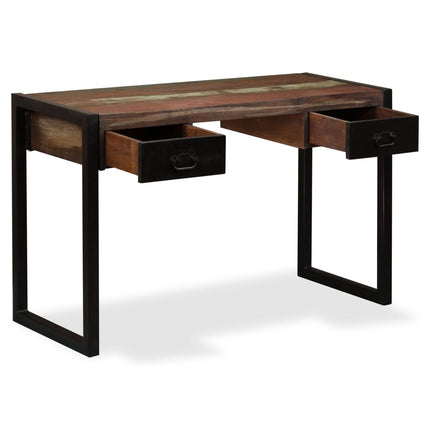 Desk with 2 Drawers Solid Reclaimed Wood 47.2x19.7x29.9 In, vidaXL, 3