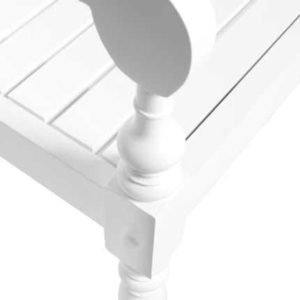 Batavia Bench 38.6 In Solid Mahogany Wood White, vidaXL, 4