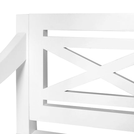 Batavia Bench 38.6 In Solid Mahogany Wood White, vidaXL, 5