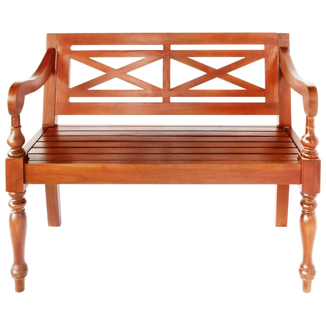 Batavia Bench 38.6 In Solid Mahogany Wood Dark Brown, vidaXL, 2