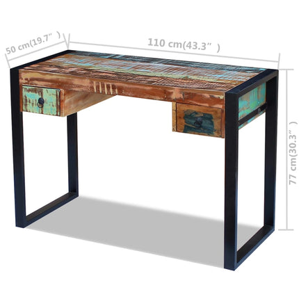 Desk Solid Reclaimed Wood, vidaXL, 8