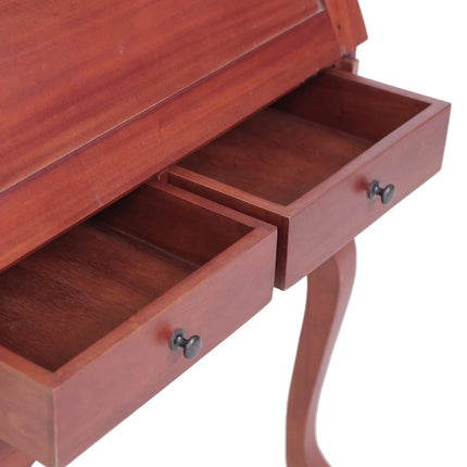 Secretary Desk Brown 30.7x16.5x40.6 In Solid Mahogany Wood, vidaXL, 6