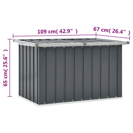 Patio Storage Box Gray 42.9x26.4x25.6 In, vidaXL, 8
