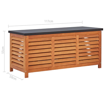 Patio Storage Box 46.1x19.7x21.7 In Solid Eucalyptus Wood, vidaXL, 8