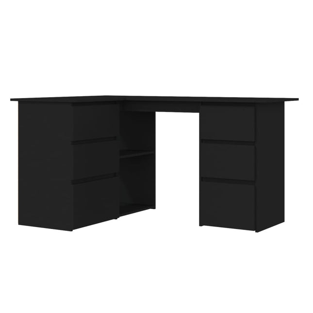 Corner Desk Black 57.1x39.4x29.9 In Engineered Wood, vidaXL, 2