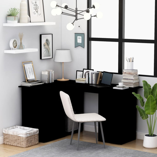 Corner Desk Black 57.1x39.4x29.9 In Engineered Wood, vidaXL, 1