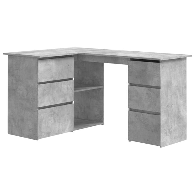 Corner Desk Concrete Gray 57.1x39.4x29.9 In Engineered Wood, vidaXL, 2