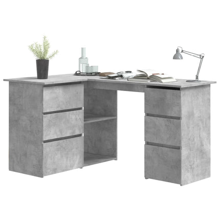 Corner Desk Concrete Gray 57.1x39.4x29.9 In Engineered Wood, vidaXL, 3