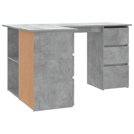Corner Desk Concrete Gray 57.1x39.4x29.9 In Engineered Wood, vidaXL, 6