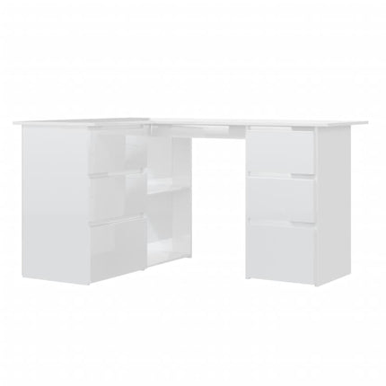 Corner Desk High Gloss White 57.1x39.4x29.9 In Engineered Wood, vidaXL, 2