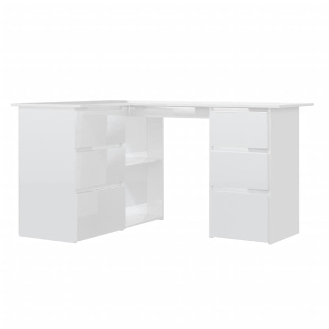 Corner Desk High Gloss White 57.1x39.4x29.9 In Engineered Wood, vidaXL, 2