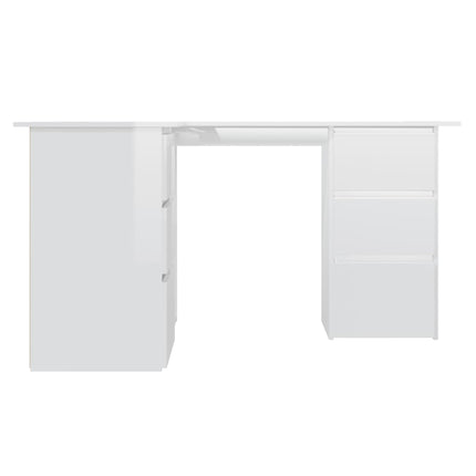 Corner Desk High Gloss White 57.1x39.4x29.9 In Engineered Wood, vidaXL, 3