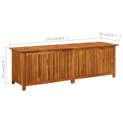 Patio Storage Box 68.9x19.7x22.8 In Solid Acacia Wood, vidaXL, 9