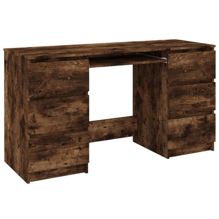Writing Desk Smoked Oak 55.1x19.7x30.3 In Engineered Wood, vidaXL, 2