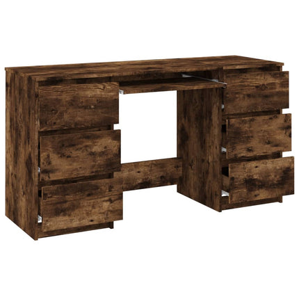 Writing Desk Smoked Oak 55.1x19.7x30.3 In Engineered Wood, vidaXL, 5