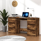 Writing Desk Smoked Oak 55.1x19.7x30.3 In Engineered Wood, vidaXL, 1