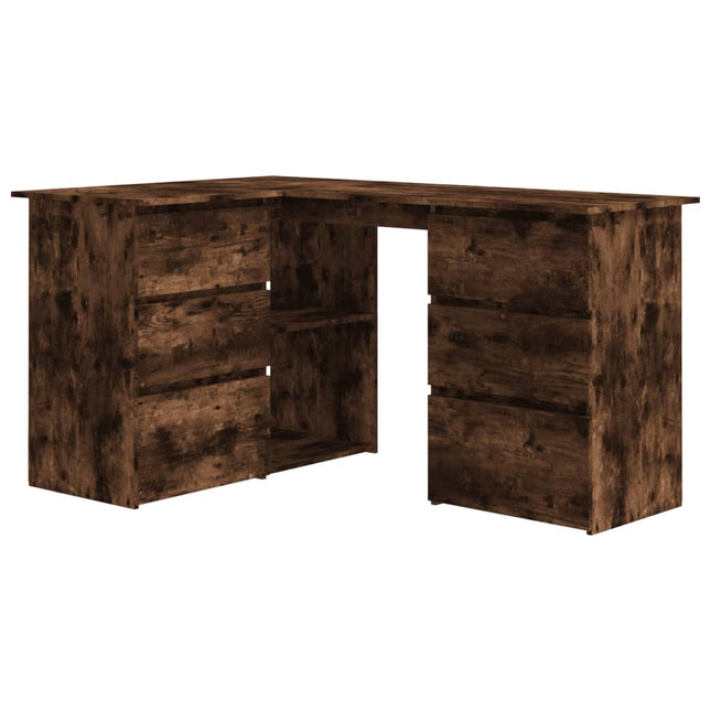 Corner Desk Smoked Oak 57.1x39.4x29.9 In Engineered Wood, vidaXL, 2