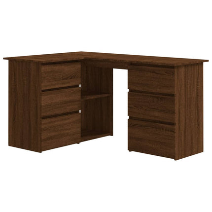 Corner Desk Brown Oak 57.1x39.4x29.9 In Engineered Wood, vidaXL, 2