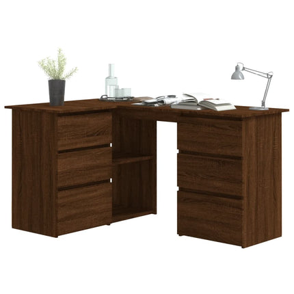 Corner Desk Brown Oak 57.1x39.4x29.9 In Engineered Wood, vidaXL, 3