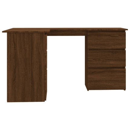 Corner Desk Brown Oak 57.1x39.4x29.9 In Engineered Wood, vidaXL, 6