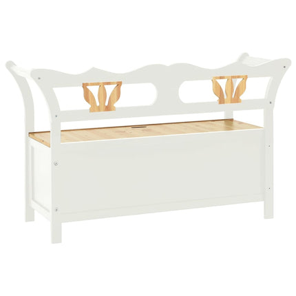 Bench White 42.1x17.7x29.7 In Solid Wood Fir, vidaXL, 5