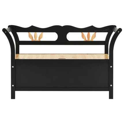 Bench Black 42.1x17.7x29.7 In Solid Wood Fir, vidaXL, 3