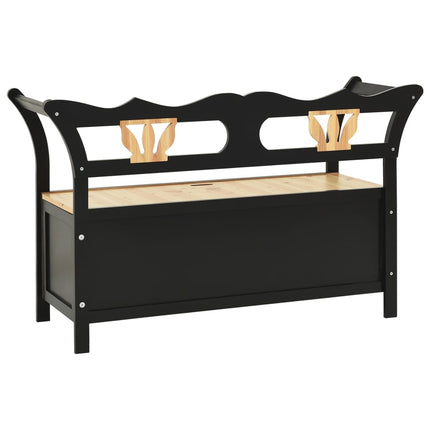 Bench Black 42.1x17.7x29.7 In Solid Wood Fir, vidaXL, 5