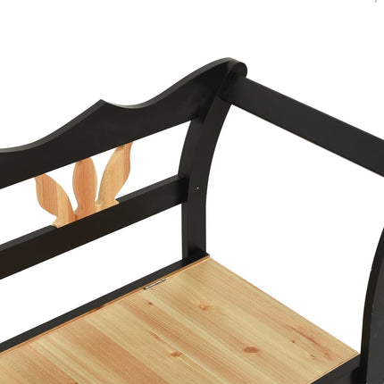 Bench Black 42.1x17.7x29.7 In Solid Wood Fir, vidaXL, 6