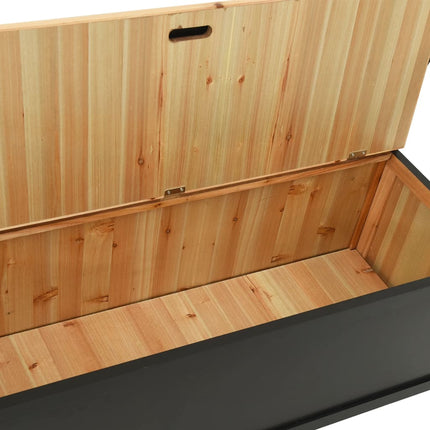 Bench Black 42.1x17.7x29.7 In Solid Wood Fir, vidaXL, 8