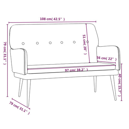 Bench Black 42.5x31.1x31.1 In Velvet, vidaXL, 8