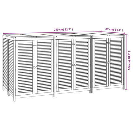 Patio Storage Box 82.7x34.3x40.9 In Solid Wood Acacia, vidaXL, 8