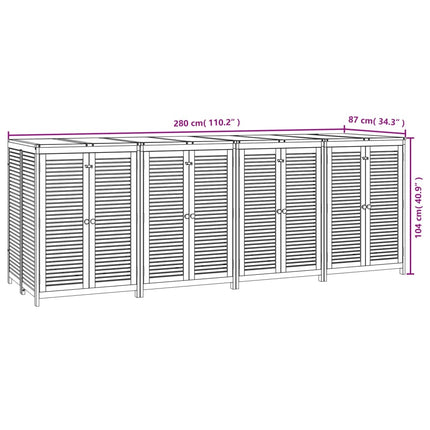 Patio Storage Box 110.2x34.3x40.9 In Solid Wood Acacia, vidaXL, 8