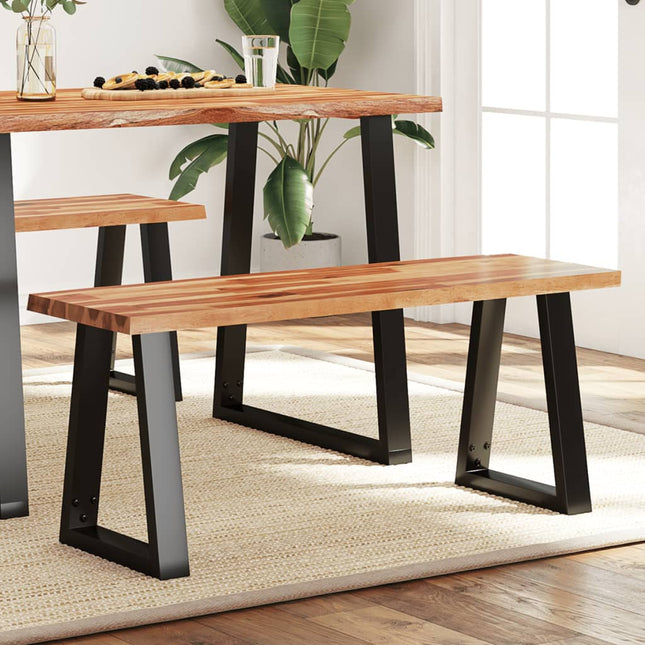 Bench with Live Edge 43.3 In Solid Wood Acacia, vidaXL, 1