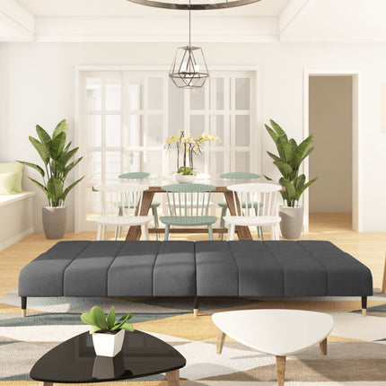 2-Seater Sofa Bed Dark Gray Velvet, vidaXL, 3